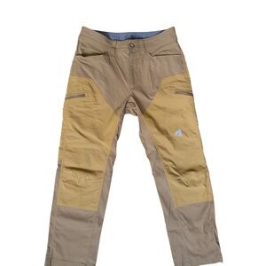 Eddie Bauer Mens 30x30 First Ascent Outdoor Hiking Pants Tan Zip Pockets